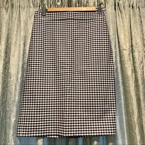JCrew Gingham Short Skirt With Slit In Back